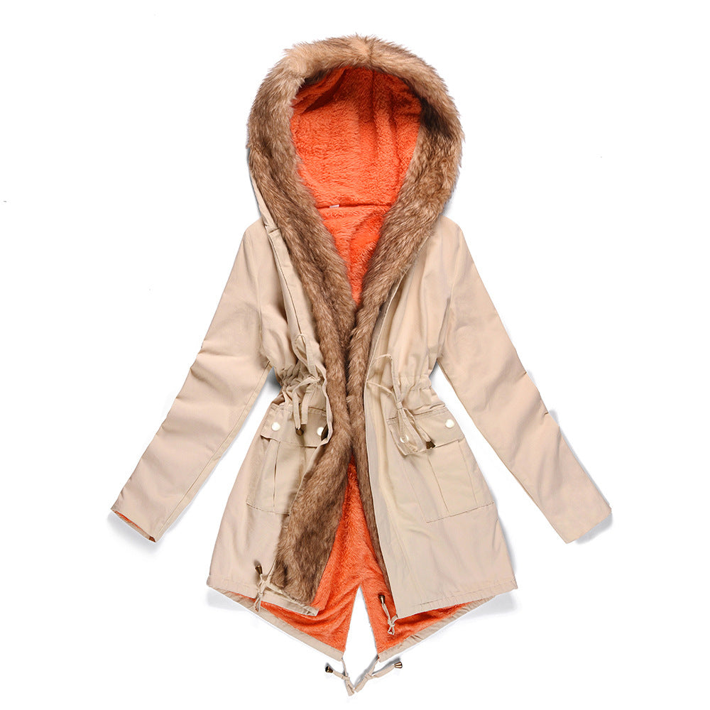 Lamb wool liner quilted jacket and hooded trench coat - UrSuperMart