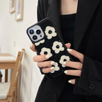 iPhone Case: 3D Daisy Design Black Floral Case
