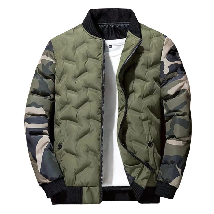 Quilted Bomber Jacket Men's Warm & Unique Camo Style - UrSuperMart