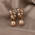 Pearl Drop Earrings Gold - Elegant Dangle Studs for Women - UrSuperMart