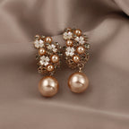 Pearl Drop Earrings Gold - Elegant Dangle Studs for Women