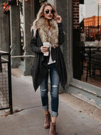 Fuzzy Fur Cardigan: Cozy Faux Fur & Waterfall Hem