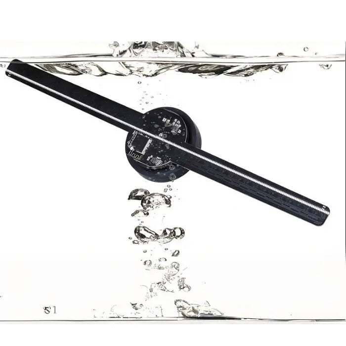 3D Hologram Projector waterproof casing submerged in water, showing build and durability.

