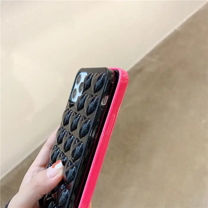 side by side comparison of 3d iphone protective cases thickness showing power button and volume