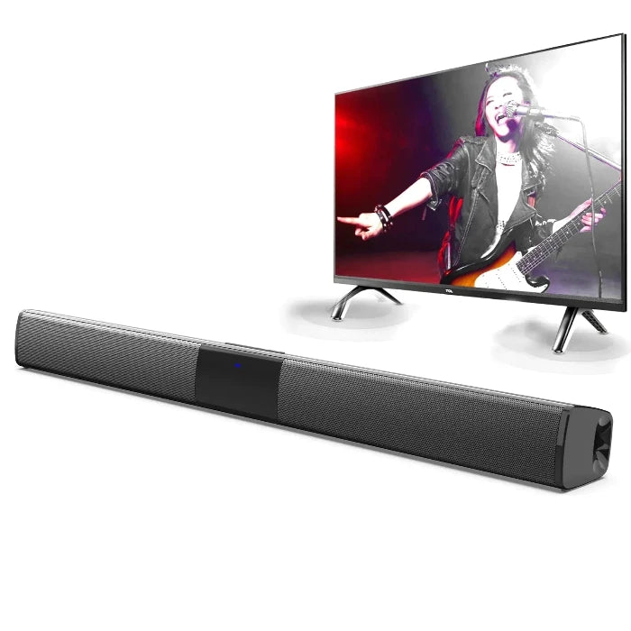 Home theater soundbar 40 watts of power, connects via bluetooth, rca, TF card connected to TV