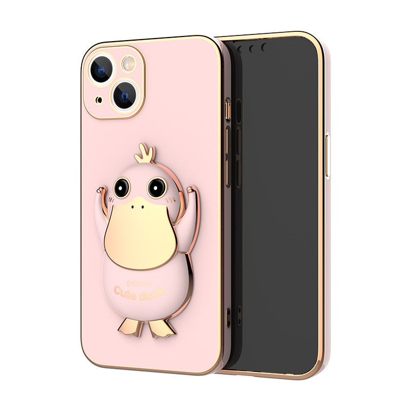 Phone case with adorable 3D duck stand for iPhone 13/14.