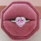 Pink Cubic Zirconia Ring - Square Cut Sparkle
