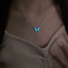 Glow in Dark Jewelry Butterfly Necklace and Bracelet Set - UrSuperMart