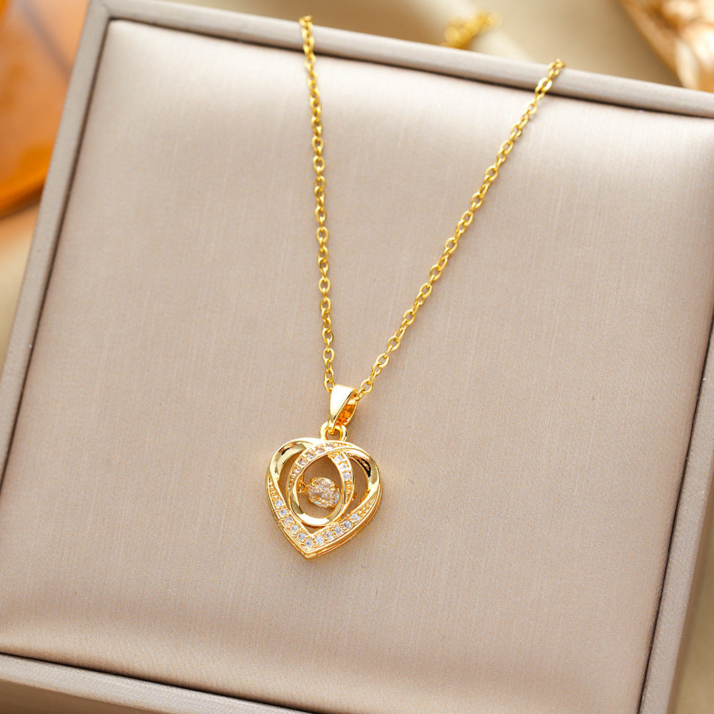 Dancing Love Heart Pendant Necklace for Holiday Gifts - UrSuperMart
