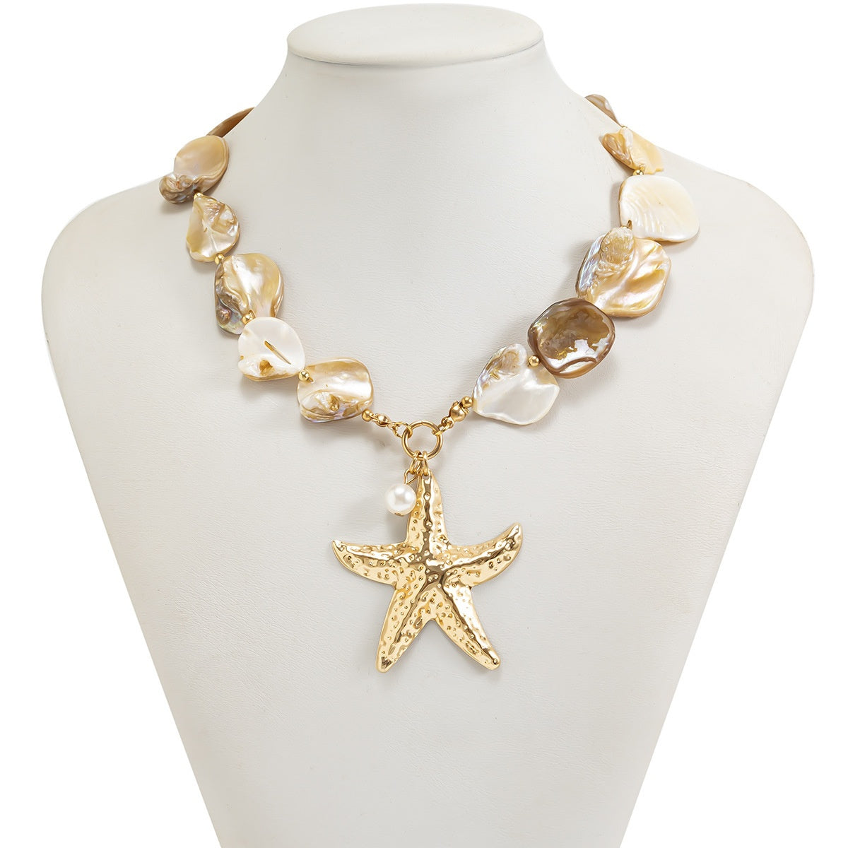 Beach Jewelry Set: Seashell & Starfish Gold Set