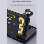 5-in-1 Wireless Charging Station showing internal copper coils for high-efficiency charging