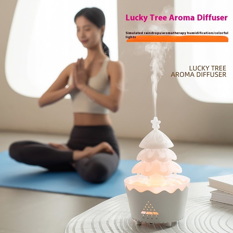 Christmas tree diffuser humidifier for relaxing home ambiance.