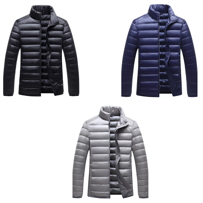 Men's Puffer Jacket Stay Warm Packable Comfort for Travel - UrSuperMart