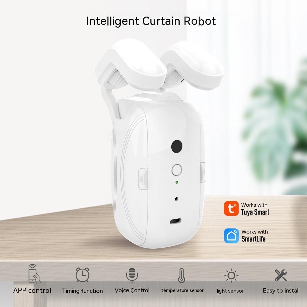Smart Curtain Opener for Roman Rods, Voice & Remote Control