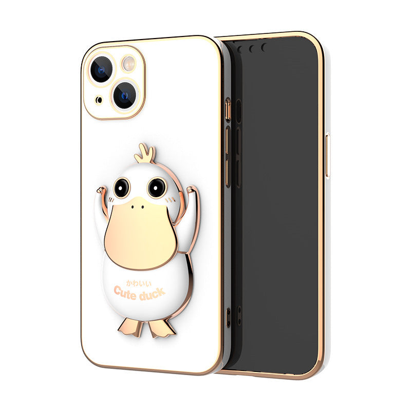 Phone case with adorable 3D duck stand for iPhone 13/14.