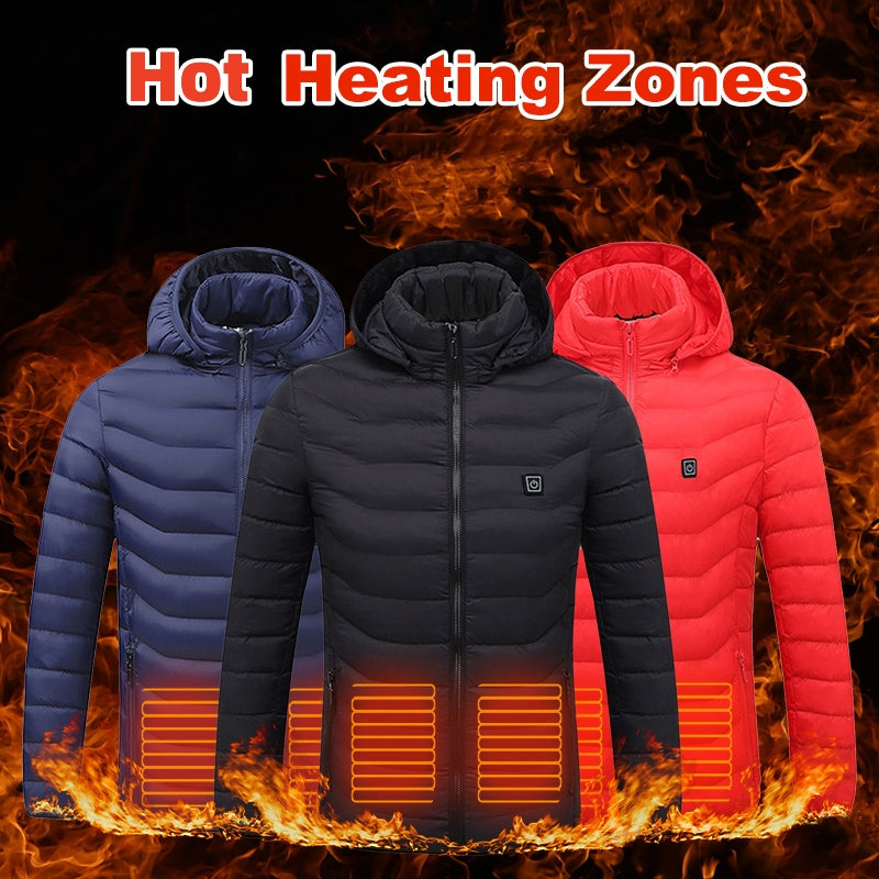 Heated Puffer Jacket for Men Stay Warm Outdoors - UrSuperMart