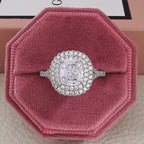 Pink Cubic Zirconia Ring - Square Cut Sparkle