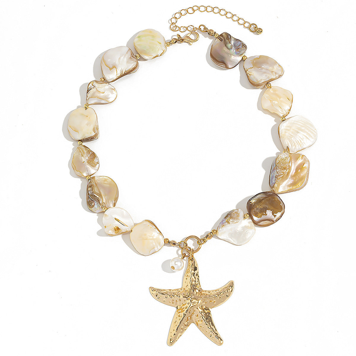 Beach Jewelry Set: Seashell & Starfish Gold Set