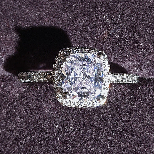 Pink Cubic Zirconia Ring - Square Cut Sparkle - UrSuperMart