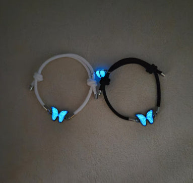Glow in Dark Jewelry Butterfly Necklace and Bracelet Set
