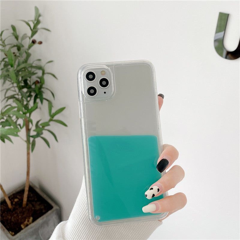 iPhone Case with Pink Liquid Glitter Design