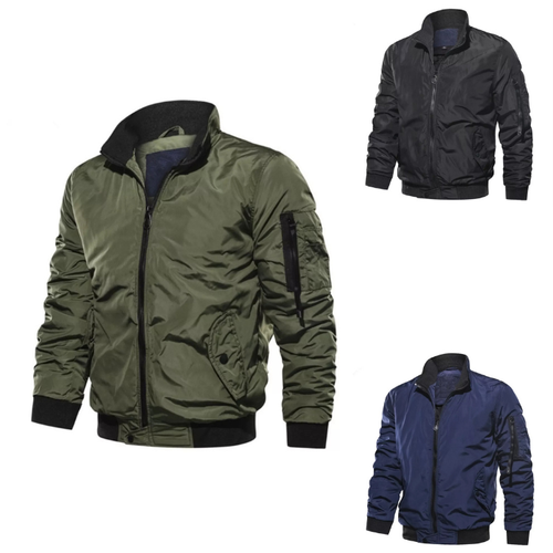 Men's Bomber Jacket Versatile Comfort Secure Pockets - UrSuperMart
