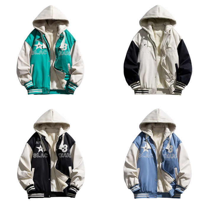Men's Full Size Zip Up Hooded Jacket Plus Size - UrSuperMart