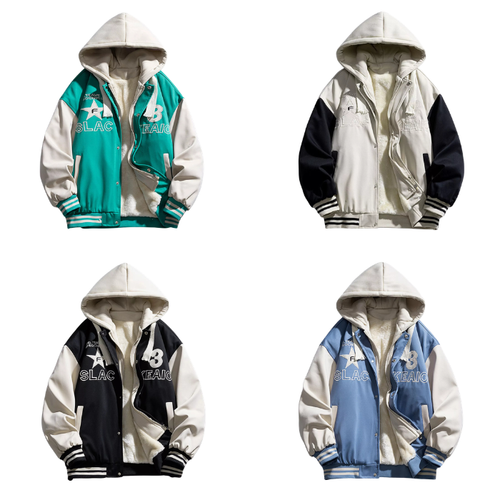 Men's Full Size Zip Up Hooded Jacket Plus Size - UrSuperMart