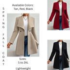 Women's Draped Coat: Versatile A-Line for Spring & Fall