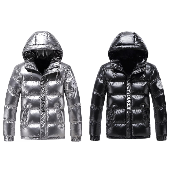 Shiny Puffer Jacket for Men: Stand Out & Stay Warm - UrSuperMart