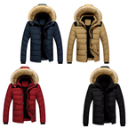 Men's Puffer Jacket Insulated Warm Hooded Winter Coat - UrSuperMart