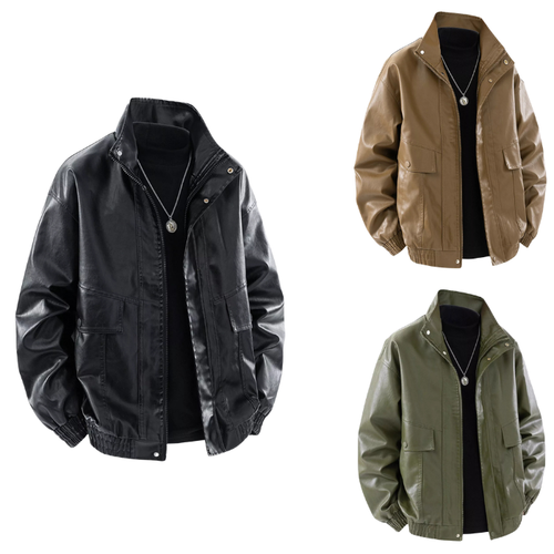 Men's Faux Bomber Jacket - Stylish & Warm Outerwear - UrSuperMart