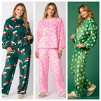 Plush Pajama Set for Women - Cozy & Warm Holiday Sleepwear