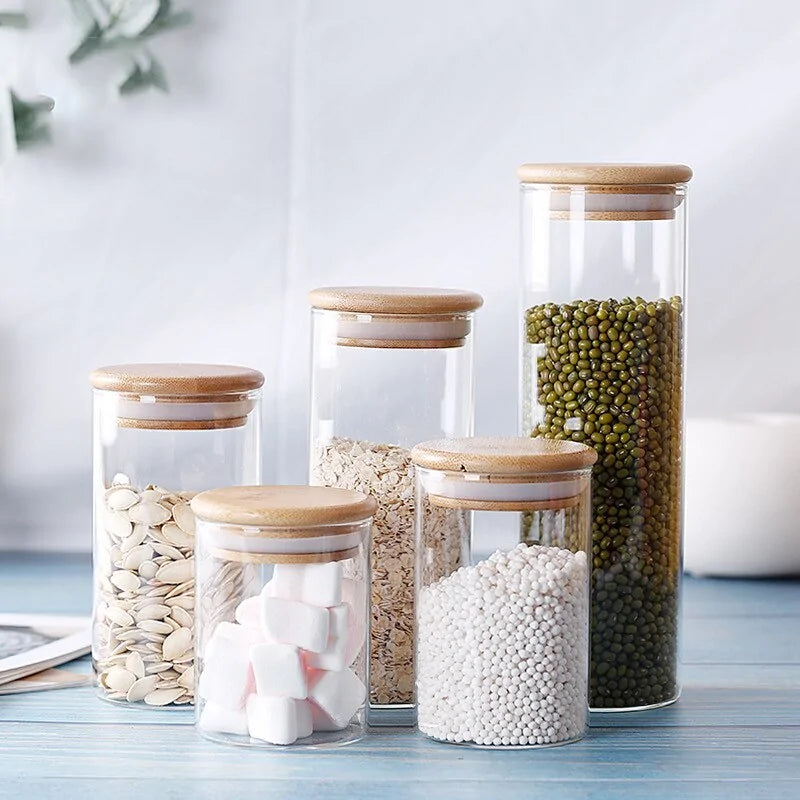 Bamboo-Covered Borosilicate Glass Food Storage Containers - UrSuperMart