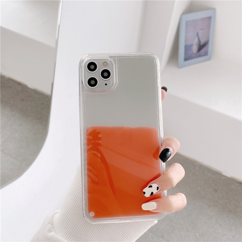 iPhone Case with Pink Liquid Glitter Design
