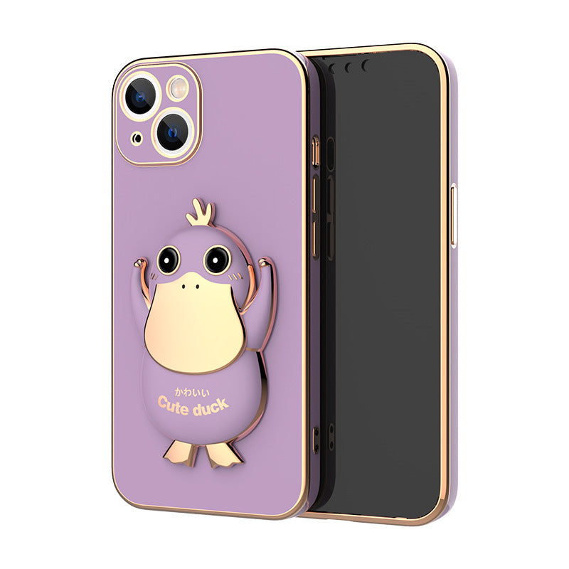 Phone case with adorable 3D duck stand for iPhone 13/14.