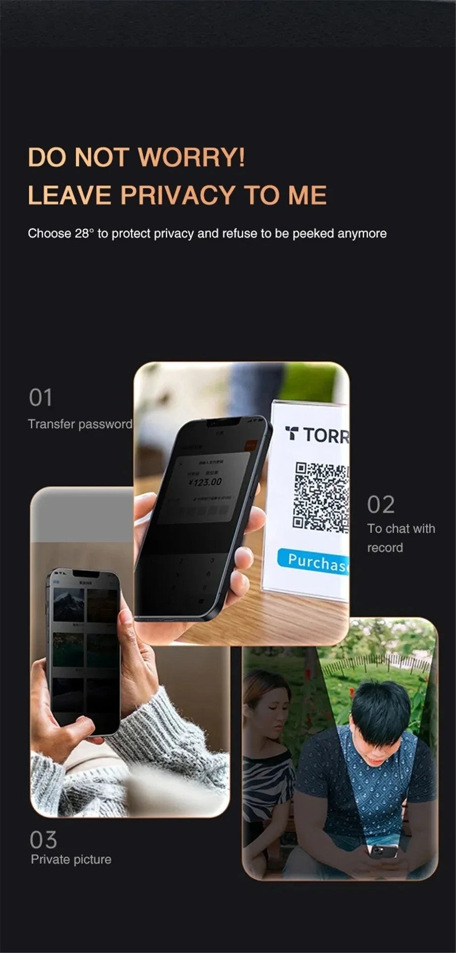 Privacy Screen Protector - Tempered Glass for Your Phone