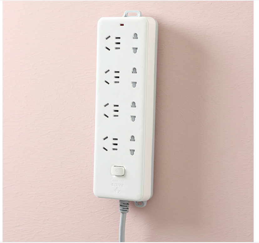 Wall Mounted Power Strip with USB & Organizer Holders