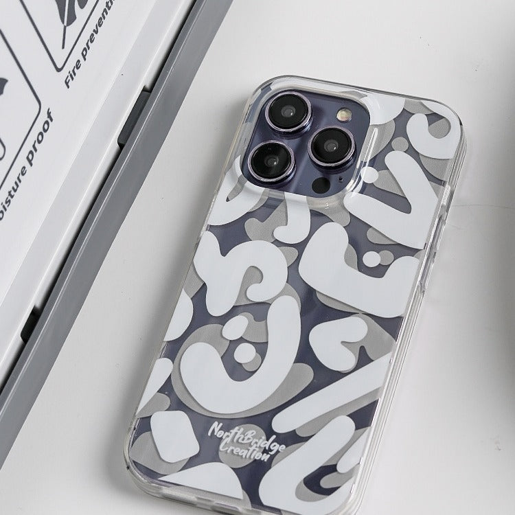 iPhone Case - Waterproof Clear Case with Abstract Geometric Design