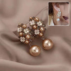 Pearl Drop Earrings Gold - Elegant Dangle Studs for Women