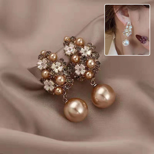 Pearl Drop Earrings Gold - Elegant Dangle Studs for Women - UrSuperMart