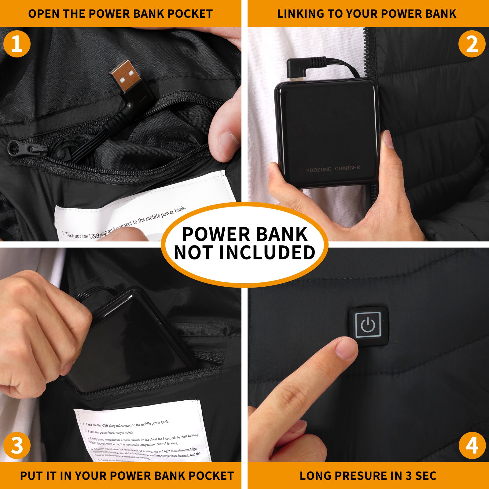 Heated Puffer Jacket for Men Stay Warm Outdoors - UrSuperMart