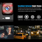 Dual lens dash cam for 1080P HD car safety and parking.