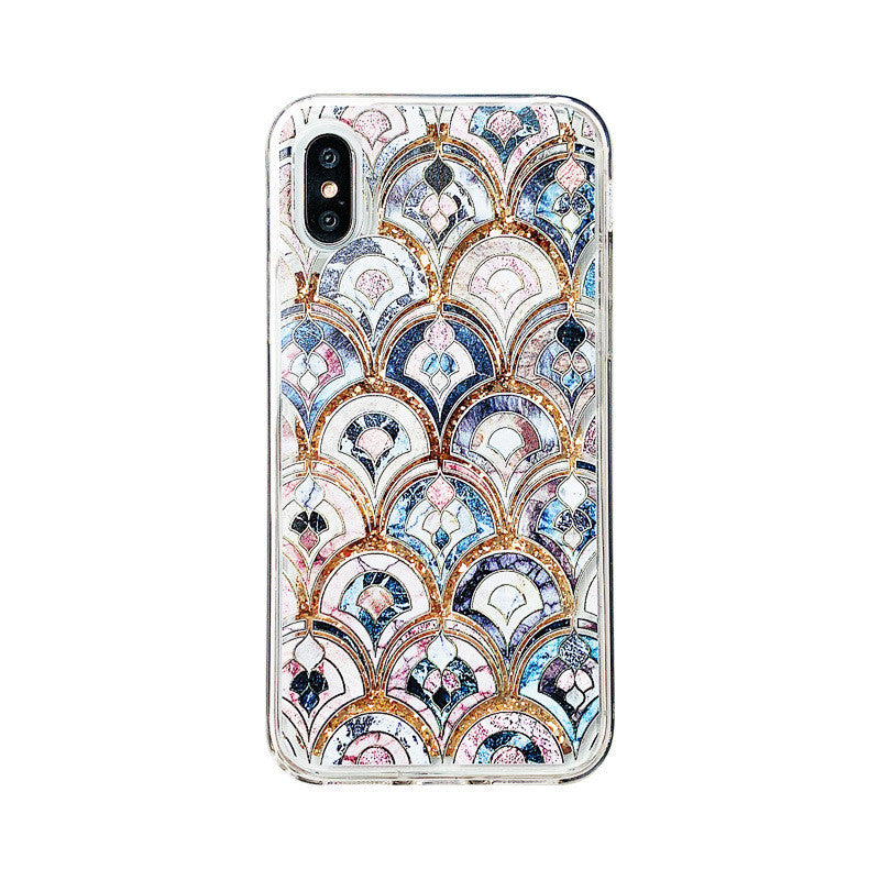 Marble Phone Case with Art Deco Design