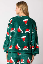 Plush Pajama Set for Women - Cozy & Warm Holiday Sleepwear