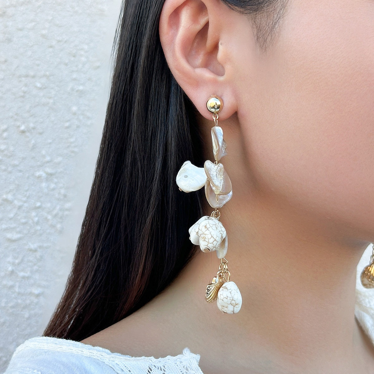 Beach Jewelry Set: Seashell & Starfish Gold Set