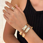 Gold Hammered Bangle Set for Women - Unique Style