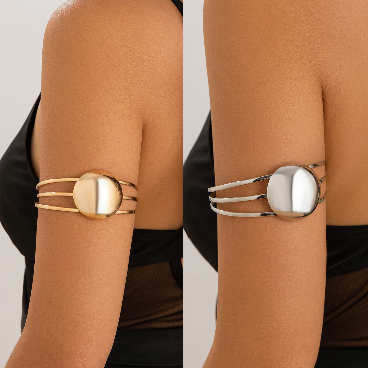 Arm Cuff Bracelet - Gold & Silver Minimalist Style