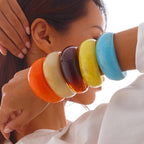 Multi Color Resin Bangles - Stackable & Stylish Set