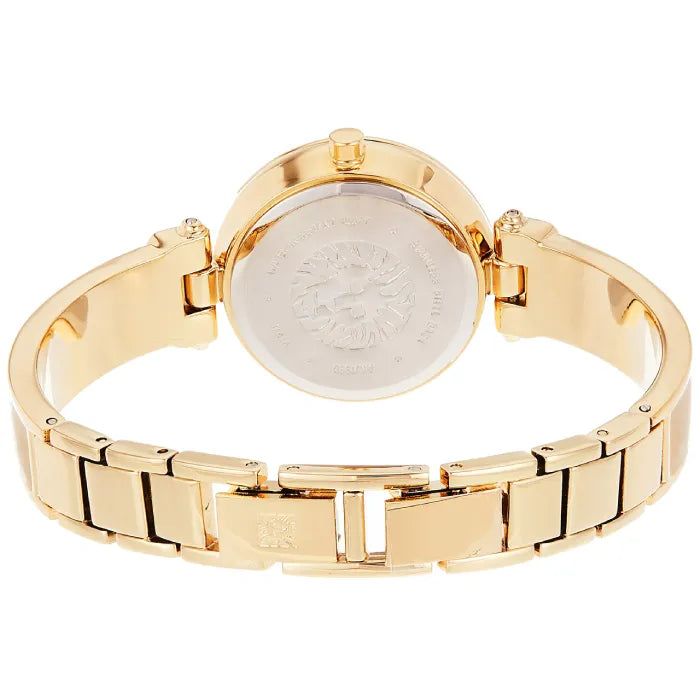 Back view of Anne Klein gold watch.